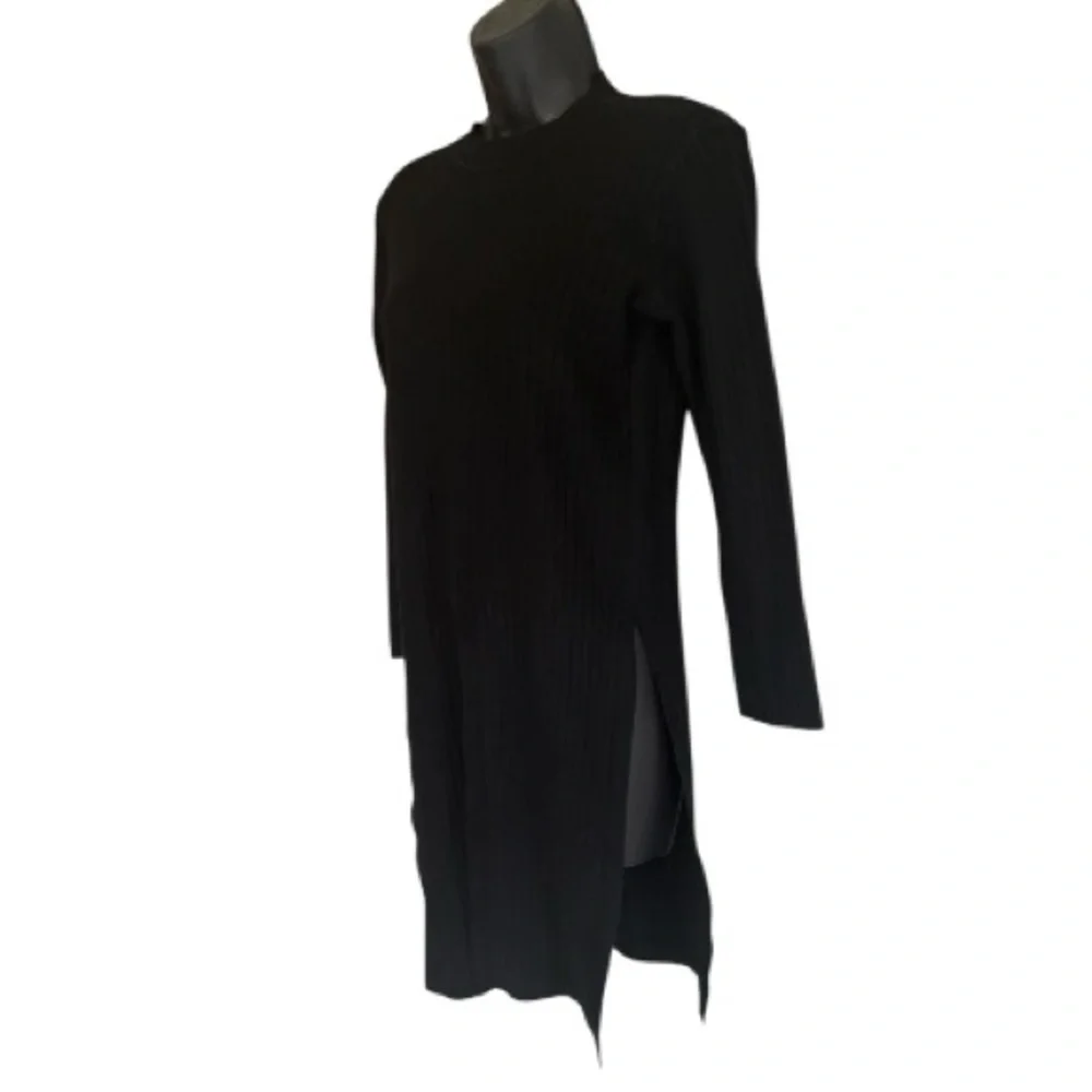 NWT Muche Muchette Black Ribbed Long Sleeve Tunic One Size